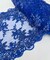 Royal Blue Floral Embroidered Lace Table Runner by the Yard, 14" Wide Sequin Mesh Lace Trim with Scalloped Edges